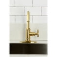 thumbnail image 3 of Kingston Brass KSD8507RKZ Wendell Single-Handle Bar Faucet with Knurled Handle, Brushed Brass, 3 of 6