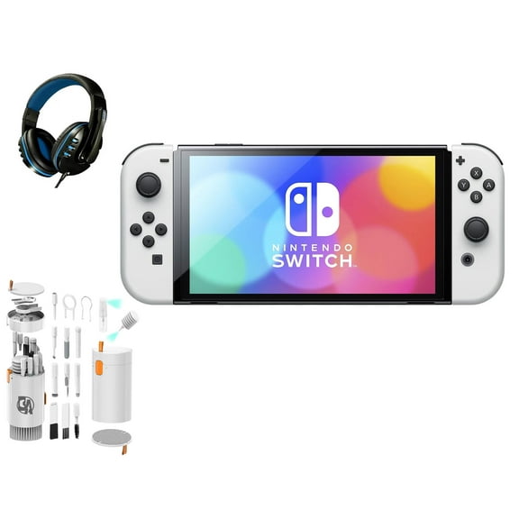 Pre-Owned Nintendo Switch OLED Model White Set with BOLT AXTION Cleaning Kit Headset ( )