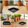 thumbnail image 3 of SEWCHICS 4-Pack Black Square Plastic Plant Water Catcher Trays for Indoor and Balcony Use, Drip Pans, 3 of 8