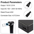 thumbnail image 4 of 45W Laptop Charger Compatible with HP Pavilion x360 14 15 17,Envy 13 15 X360, Elitebook 840 G5, ProBook Chromebook Stream Series, Spectre 710412-001 19.5V 2.31A Adapter, 4 of 7