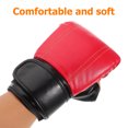 thumbnail image 3 of RENACLIPY 1 Paire de Gants de Boxe Rouges avec Demi-Doigt pour Entraînement de Boxe et Arts Martiaux, 3 of 7