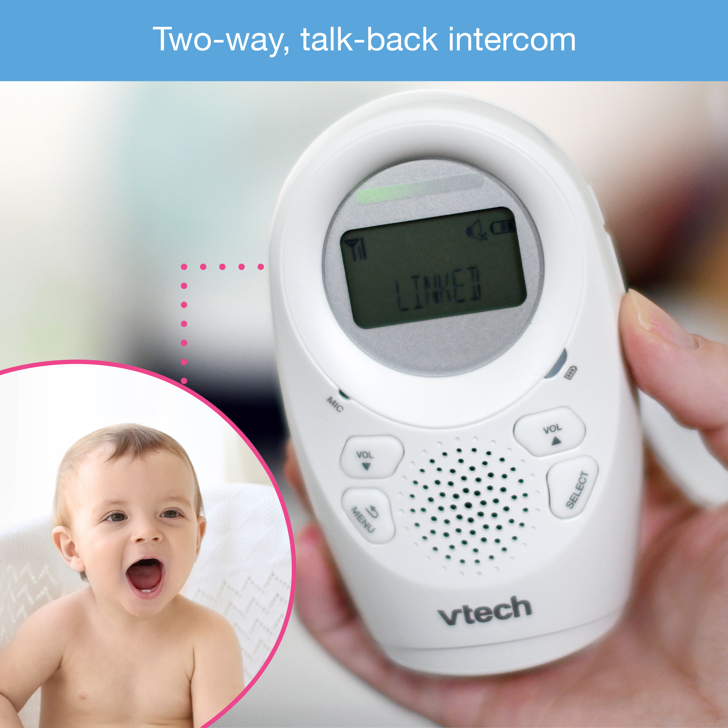 VTech DM1211-2 DM1211 Digital Audio Baby Monitor with Enhanced Range (2 Parent Units) - image 5 of 11