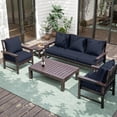 thumbnail image 7 of Kimunuk Outdoor Seat Cushion Set, 19" X 19" X 4" Water-Resistant & Fade-Resistant Patio Furniture Replacement Cushions with Handle and Straps for Sofa Chair, Navy Blue, 7 of 7