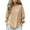 Khaki, variant on Women Tops Trendy Solid Color Round Neck Cropped Sleeve Loose Pullover Top And Womens Plus Size Tops Casual Flared Trumpet Cuff Blouse T-Shirts For Women Fall Fashion