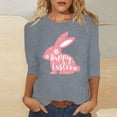 thumbnail image 1 of Daisyyozoid Chemise Joyeuses Pâques pour Femmes Mode Décontractée Imprimé de Noël Col Rond Blouse Imprimée Manches 3/4 Blouses, 1 of 4