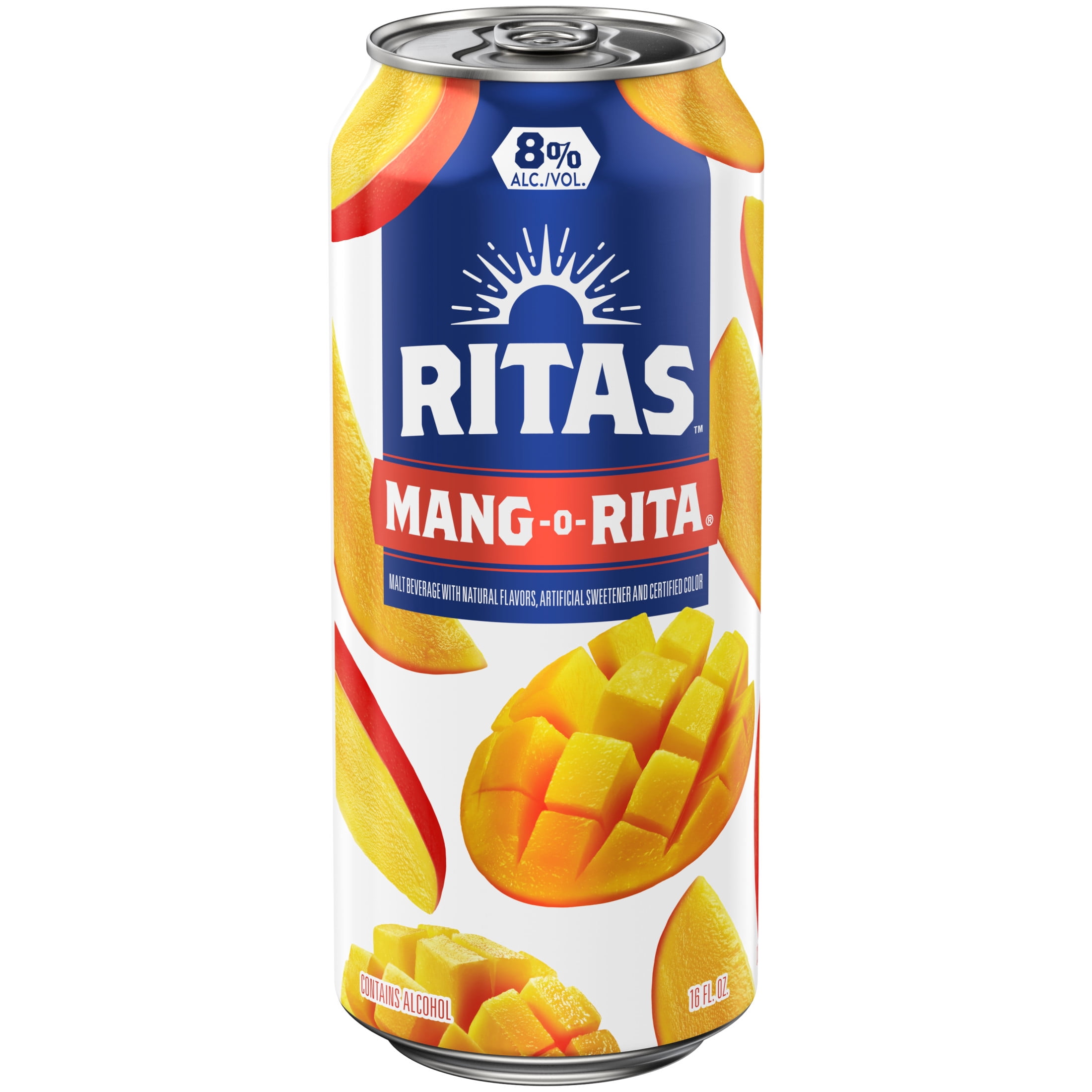 Ritas Mang-O-Rita Sparkling Mango Margarita, 4 pack 16 fl. oz. Aluminum Cans, 8% ABV