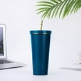 thumbnail image 2 of Insulated Tumbler 500ml Dual-Wall Polished Edge Stainless Steel Straw Tumbler Single Drinkware, Vacuum Insulated Kitchen Gadget, Beverage Container for Daily Commute Workout Camping Coffee Storage, 2 of 9