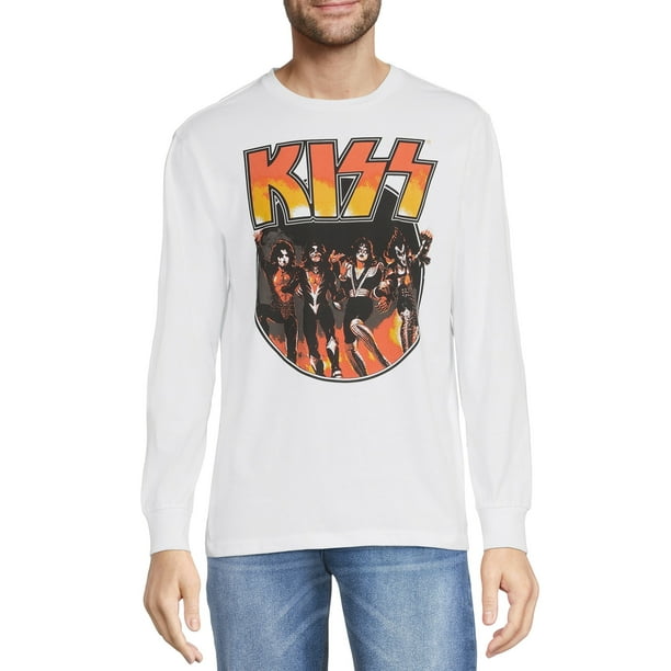 Kiss Men's Band T-Shirt with Long Sleeves, Sizes S-3X