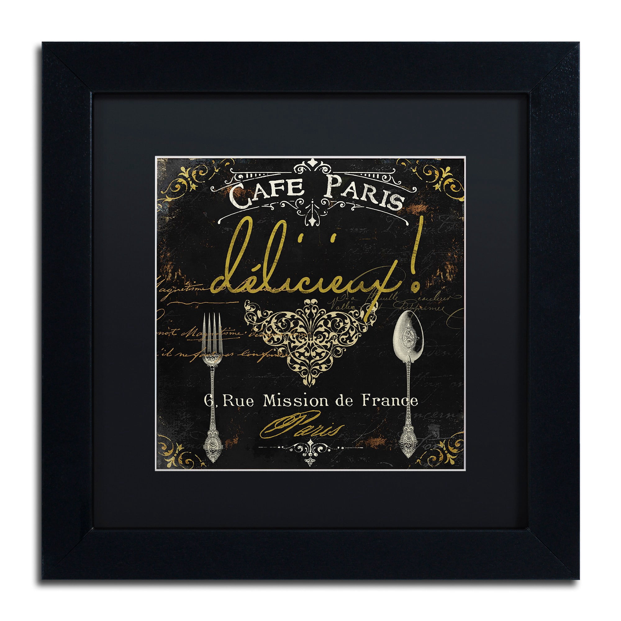 Trademark Fine Art "La Cuisine III" Canvas Art by Color Bakery Black Matte, Black Frame