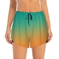 thumbnail image 2 of KLL Orange To Teal Gradient1 Pattern Shorts Women,Athletic Shorts High Waisted Running Shorts Pocket Sporty Short Gym Elastic Workout Shorts-X-Large, 2 of 7