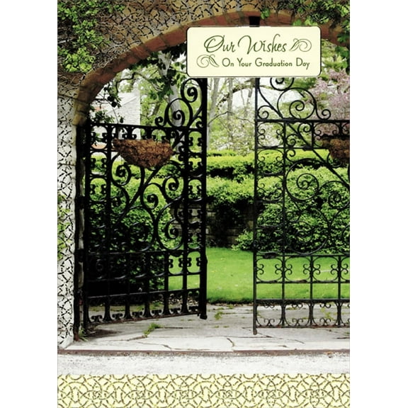 Designer Greetings Open Wrought Iron Gate Photo Our Wishes Graduation Congratulations Card from Both
