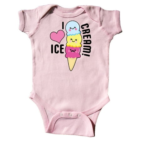 

Inktastic I Love Ice Cream with Cute Ice Cream Cone Gift Baby Boy or Baby Girl Bodysuit