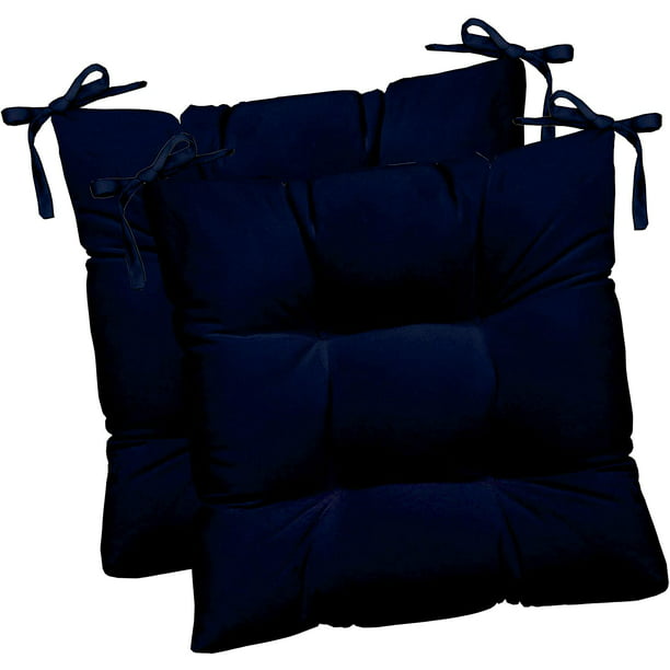 Tufted Dining Chair Seat Cushions, Dark Blue Dining Chair Cushions