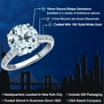 thumbnail image 2 of Gem Stone King 10K White Gold Sky Blue Topaz and Lab Grown Diamond Engagement Ring for Women | 4.97 Cttw | Round 10MM | Gemstone November Birthstone | Size 6, 2 of 6