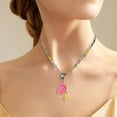 thumbnail image 3 of Colorful Choker Necklace Statement Boho Stackable Bunny Rabbit Pendant Necklace, 3 of 9