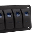 thumbnail image 3 of 6 Gang Rocker Switch Panel Overcurrent Protection LED Blue Backlit IP65 Waterproof for 12‑24V Vehicles Boats SUV Trucks, 3 of 8