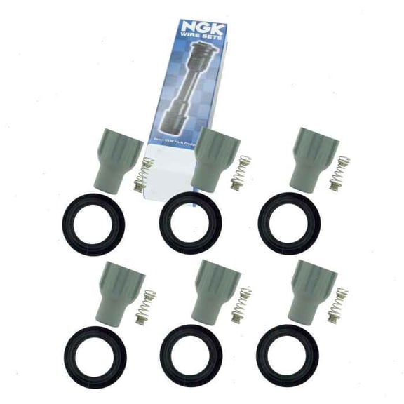 6 pc NGK Ignition Coil Boots compatible with GMC Terrain 3.0L 3.6L V6 2010-2017