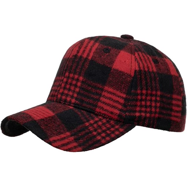 LinYooLi Fashion Leisure Grid Baseball Cap for Women Men Soft Breathable Retro Hats Skullcap Lightweight Adjustable