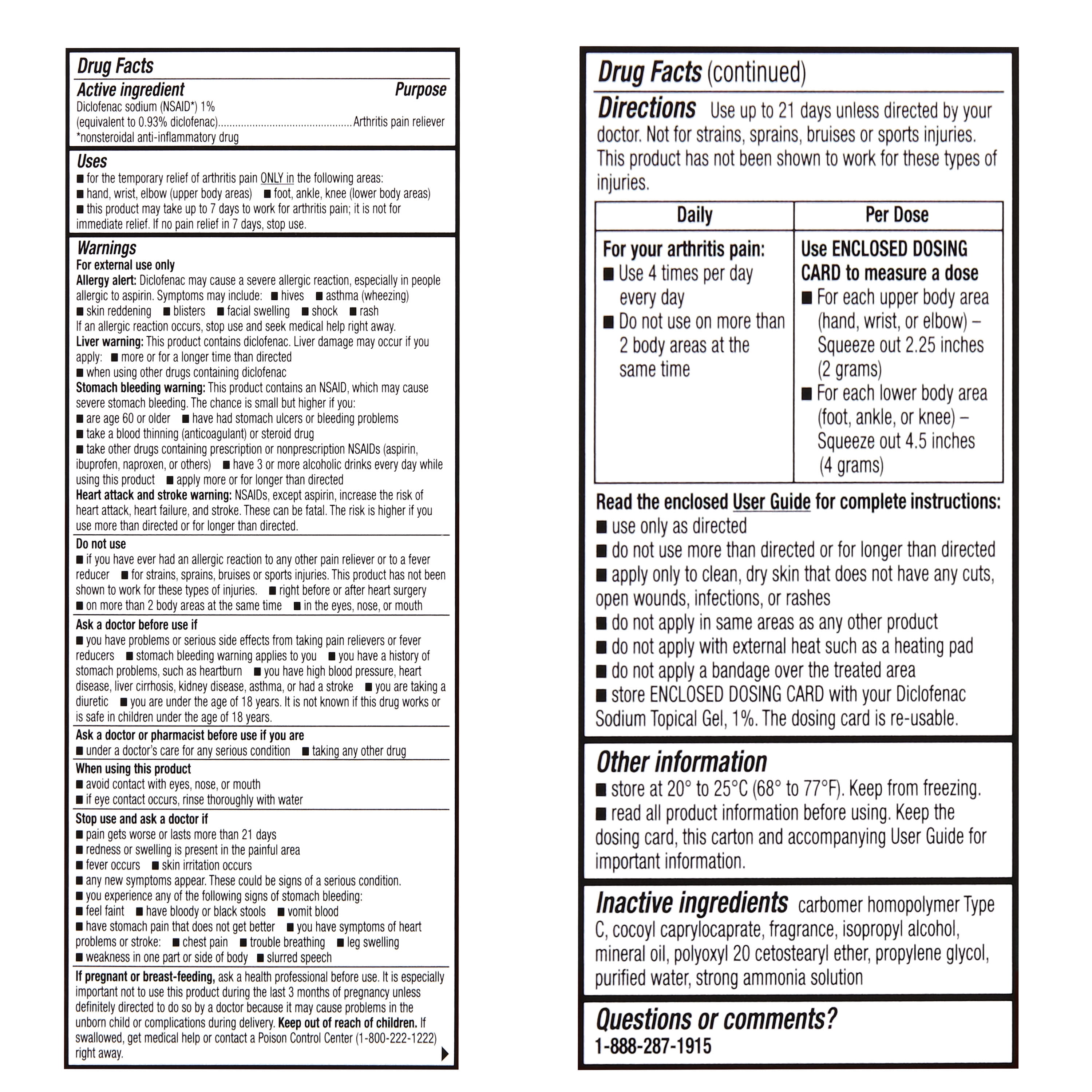 (2 pack) Equate Arthritis Pain Reliever Gel 1% Diclofenac Sodium, 3.53 oz, Compare to Voltaren® Arthritis Pain Active Ingredient