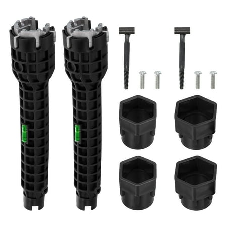 

Faucet and Sink Installer Wrench 2 Pack 8in1 Multi-purpose Plumbing Tool for Toilet Bowl Basin Installation Black