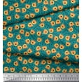 thumbnail image 2 of Soimoi Moss Georgette Fabric Text & Tiger Face Cartoon Print Sewing Fabric Yard 42 Inch Wide, 2 of 3