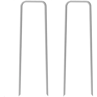 AAGUT 12 Inch 25 Pack Galvanized Garden Tent Stakes Landscape Staples 11 Gauge Steel Sod and Fence Stake for Anchoring Tents Landscape Fabric Extra Heavy Duty