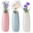 thumbnail image 1 of Floreros de plástico, 3 pcs florero decorativo moderno, adorno de escritorio decorativo de plástico florero para la cocina sala de estar dormitorio oficina (zhakou-a) Feliz Sencillez, 1 of 2