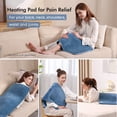 thumbnail image 6 of MaxKare Ultra-Wide Microplush Heating Pads for Full Body 33"x18", 6 Heating Settings and Auto Shut-Off, Blue, 6 of 8