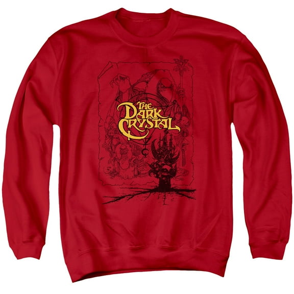 Dark Crystal/Poster Lines Adult Crewneck Sweatshirt Red