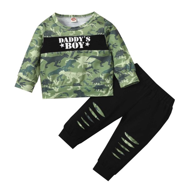 Ropa Para Bebés, Ropa Para Niños Pequeños, Ropa Para Recién Nacidos, Pantalones De Otoño E Invierno, Traje Con Estampado De Camuflaje, Conjunto De Ropa Infantil Verde Odeerbi LM103-1338
