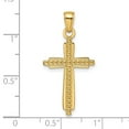 thumbnail image 3 of Auriga 14k Yellow Gold Polished & Textured Fancy Cross Pendant for Women (L-33.75 mm, W-16 mm), 3 of 6