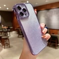 thumbnail image 2 of Feishell for iPhone 15 Plus, Bling Plating Camera Lens Protector Cover Sparkly Slim Back Glitter Bumper Silicone Shockproof Protective Case for Girls Women For iPhone 15 Plus,Lightpurple, 2 of 13