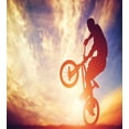 thumbnail image 3 of Modern Twin Size Duvet Cover Set, Dynamic Man on the Bike Performing Silhouette under Hazy Sun Lights Hobby Image, Decorative 2 Piece Bedding Set with 1 Pillow Sham, Multicolor, by Ambesonne, 3 of 3