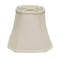 15 in. White Slanted Square Bell Monay Shantung Lampshade