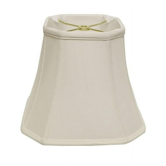 15 in. White Slanted Square Bell Monay Shantung Lampshade