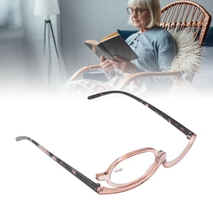 Flip Down Magnify Glasses Folding 180 Degree Rotating Magnifying Cosmetic Reading Glasses For Eye Makeup