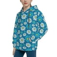 thumbnail image 2 of Balery Daisies Flowers Pattern Boys Hoodie, Youth Pullover Hooded Sweatshirt, Kangaroo Pocket Hoodie for Kids Girls -X-Large, 2 of 6