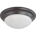 thumbnail image 2 of Nuvo Lighting 63367 - 3 Light (Twist and Lock Base) 17" Flush Mount Mahogany Bronze Finish with Frosted Glass Ceiling Light Fixture (60-3367), 2 of 2