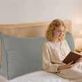 thumbnail image 3 of Small Wedge Pillow Headboard Reading Pillow for Sitting Up in Bed Adult Backrest Triangle Bolster Pillow for Couch Daybed Cushion Lumbar Body Support Leg Positioning, 20 * 47 * 7.8in, 3 of 3
