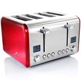thumbnail image 2 of MegaChef Grille-Pain 4 Tranches, Acier Inoxydable avec Fentes Extra Larges, Rouge, 2 of 5
