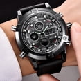 thumbnail image 4 of Reloj cronógrafo de negocios para hombre, de cuero, digital, de pulsera, informal, 4 of 6