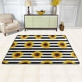 thumbnail image 2 of Dreamtimes Sunflowers Blcak White Lines Area Rug 72x48in Summer Bright Floral Non-Slip Floor Carpet Comfort Floor Mats Decor for Indoor Living Dining Room and Bedroom Area, 2 of 7
