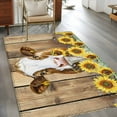 thumbnail image 3 of Hallway Runner Rugs 2.7x5 Ft, Farmhouse Cow Non Slip Area Rugs for Kitchen Bedroom Entryway, Vintage Country Sunflower Brown Wood Washable Carpet Runner Rug Floor Mats for Bedroom Home Decor, 3 of 9