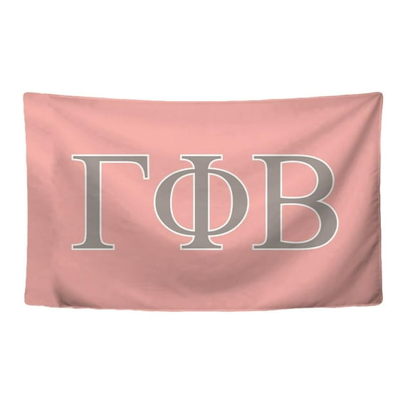 Gamma Phi Beta Sorority Greek Letters Flag, Two-Color Design