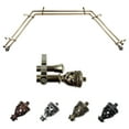 thumbnail image 1 of Thema 13/16" Double Bay Window curtain rod Adjustable 20"-36", 38"-72" - Antique Brass,(ABay-94-4D), 1 of 4