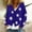 Blue, variant on Women's Cute Daisy Cardigans Long Sleeve V Neck Button Down Casual Open Front Loose Oversized Sweater Jackets
