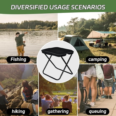 AMZDOER FOLDING CAMPING STOOLS, PORTABLE OUTDOOR CAMPING CHAIR WITH CARRY BAG, ALUMINUM ULTRALIGHT BACKPACKING STOOL, COLLAPSIBLE CAMP STOOLS OUTDOOR FOOTSTOOLS FOR WALKING HIKING FISHING PICNIC BARBECUE