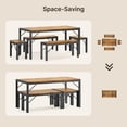thumbnail image 2 of Aiho Dining Table Set for 6 Person, 63" Kitchen Table with 2 Benches & 2 Stools, Space Saver Dining Set for Kitchen, Dining Room, Living Room, Retro, 2 of 9