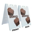 thumbnail image 2 of A-frame Sidewalk Brownies 24" x 36" Double Sided A-Frame Sidewalk Sign, Includes 2 Installed Vinyl Decals | Foldable Portable White Signicade Sandwich Board Signs, 2 of 5
