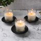 thumbnail image 3 of Candelabro decorativo de hierro negro (juego de 3) para velas LED y de cera., 3 of 5
